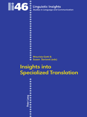 cover image of Insights into Specialized Translation